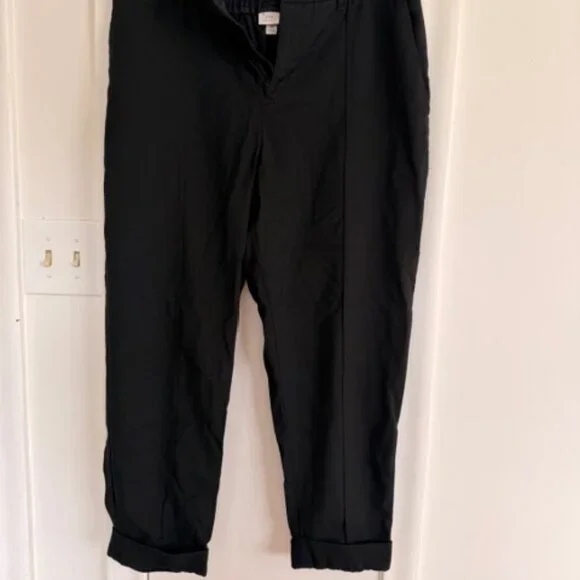 A New Day Pleated Front Cropped Trousers – Size 14 – Elastic Waist – Cuffed Hem - Picture 2 of 6